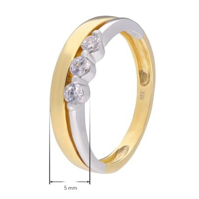 trendor Schmuck Damenring 333 Gold Bicolor Zirkonia-Ring 68464