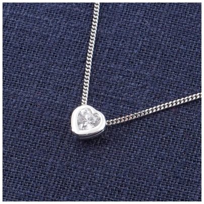 trendor Schmuck Damen-Halskette mit Herz-Anhänger 925 Silber 68492