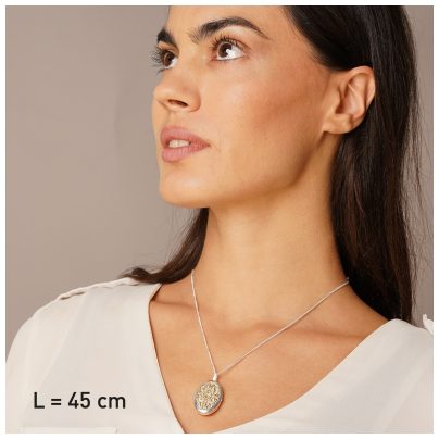 trendor Schmuck Damen-Kette mit Medaillon aus 925 Silber Bicolor 68504
