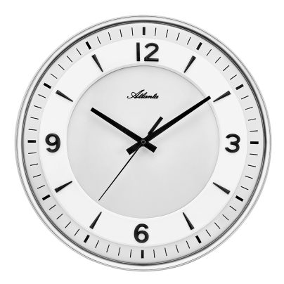 Atlanta Wall clock quartz silver colored 4551/19