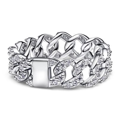Pandora Schmuck Kettenring für Damen Silber Pavé 193557C01