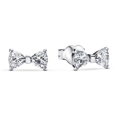 Pandora Joyería Pendientes de mujer plata con lazo brillante pequeño 293542C01