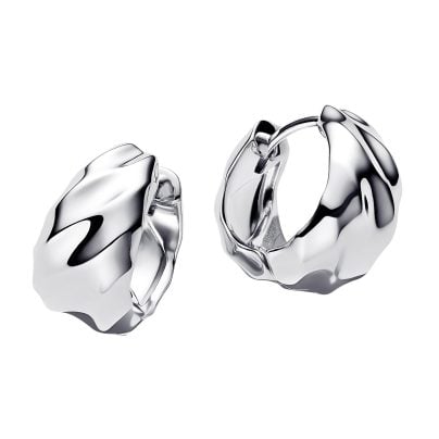 Pandora Schmuck Damen-Creolen Ohrringe Wellig Silber 293874C00