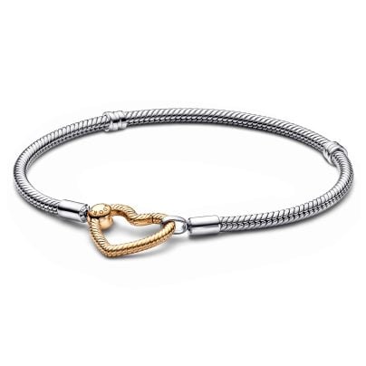 Pandora Jewelery women's bracelet 925 silver with gold-colored heart clasp 569539C00