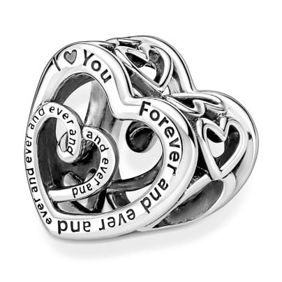 Pandora Schmuck Silber Charm Verschlungene Unendliche Herzen 790800C00