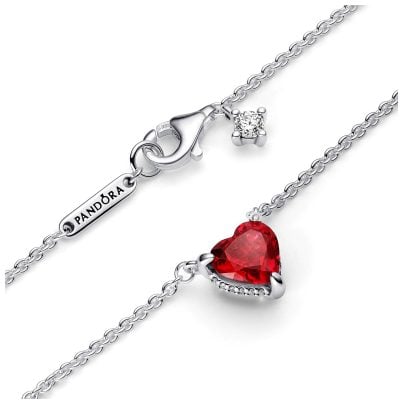 Pandora Bijoux collier femme argent 925 collier coeur scintillant 392542C01-45