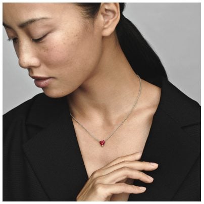 Pandora Bijoux collier femme argent 925 collier coeur scintillant 392542C01-45