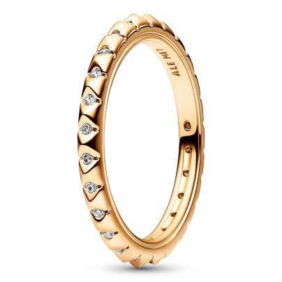Pandora Jewelery women's ring pyramid gold colored 162800C01