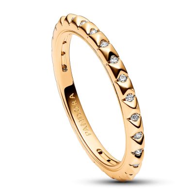 Pandora Jewelery women's ring pyramid gold colored 162800C01