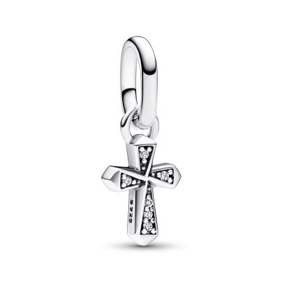 Pandora Colgante de joyería cruz plateada brillante 793044C01