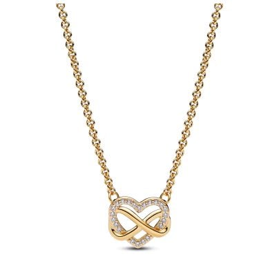 Pandora Joyería collar de mujer brillante corazón infinito color dorado 362666C01-50