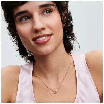 Pandora Joyería collar de mujer brillante corazón infinito color dorado 362666C01-50