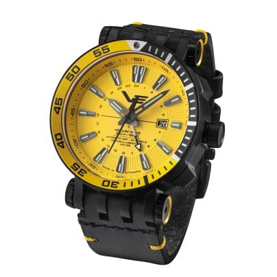 Vostok Europe Men's Watch GMT Energia Rocket Yellow 2 Bands NH34-575C719_YLW