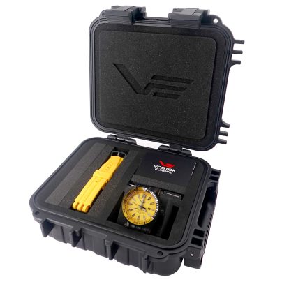 Vostok Europe Men's Watch GMT Energia Rocket Yellow 2 Bands NH34-575C719_YLW