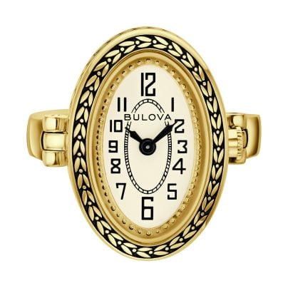 Bulova Ringuhr Damenuhr für den Finger Goldfarben 97L188