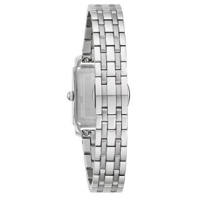 BULOVA ♦ 96P245 Sutton Square Women's Watch 3 Diamonds Bulova Sutton Women's Rectangular 96P245 - Steel-Blue