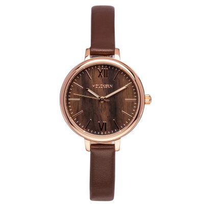 HOLZKERN Damenuhr Quarz Shirin Walnuss/Roségoldfarben
