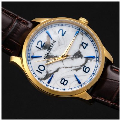 Holzkern Men's watch Primetime Howlith/Gold colored