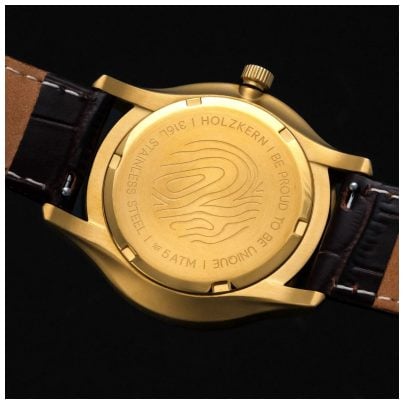 Holzkern Men's watch Primetime Howlith/Gold colored