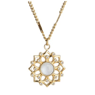 Holzkern Jewelery Women's Necklace Composition Gem Moonstone/Gold