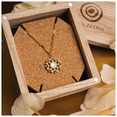 Holzkern Jewelery Women's Necklace Composition Gem Moonstone/Gold