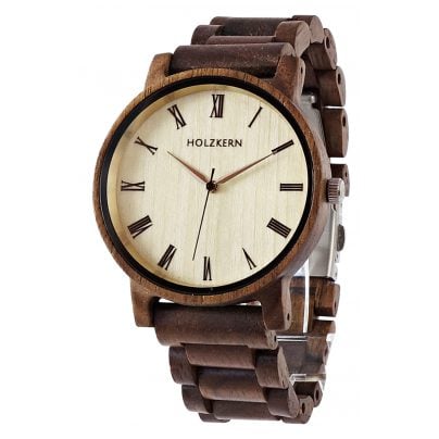 Holzkern Wrist watch quartz autumn twilight walnut/maple