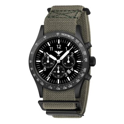 KHS Men's Watch Platoon Solar Chronograph Grey / Black Chrono Plabssc.dfsgo