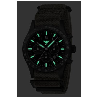 KHS Men's Watch Platoon Solar Chronograph Grey / Black Chrono Plabssc.dfsgo