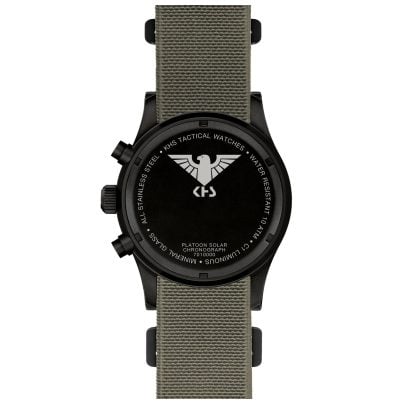 KHS Men's Watch Platoon Solar Chronograph Grey / Black Chrono Plabssc.dfsgo