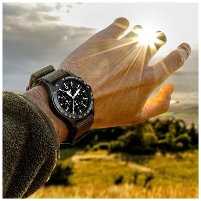 KHS Men's Watch Platoon Solar Chronograph Grey / Black Chrono Plabssc.dfsgo