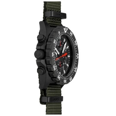 KHS Herrenuhr Chronograph Shooter MKII mit Natoband Oliv Chrono SH2CF.NSGO