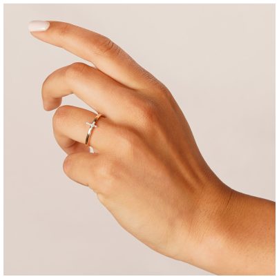 GLIZZ Schmuck Damen Diamant-Ring Kreuz Gold 333/8K GL8660