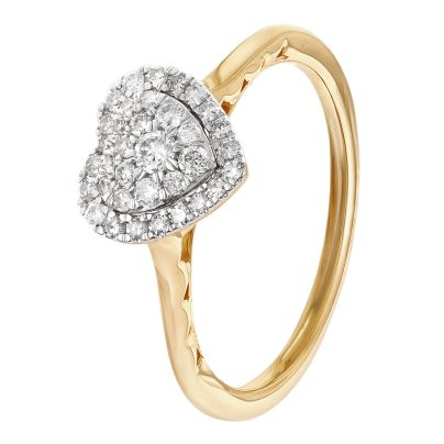GLIZZ Schmuck Damen Diamant-Ring Herz Gold 333/8K GL8654