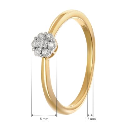 GLIZZ Schmuck Diamantring für Damen Gold 333/8K GL8710